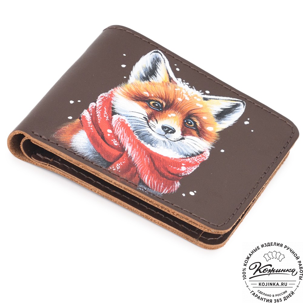 Кожаный бумажник "Рокки" "Лисенок" (коричневый)