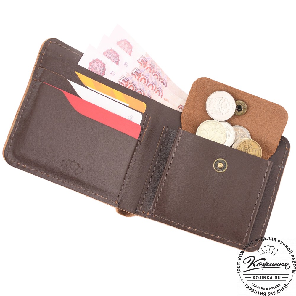 Кожаный бумажник "Рокки" "Лисенок" (коричневый)