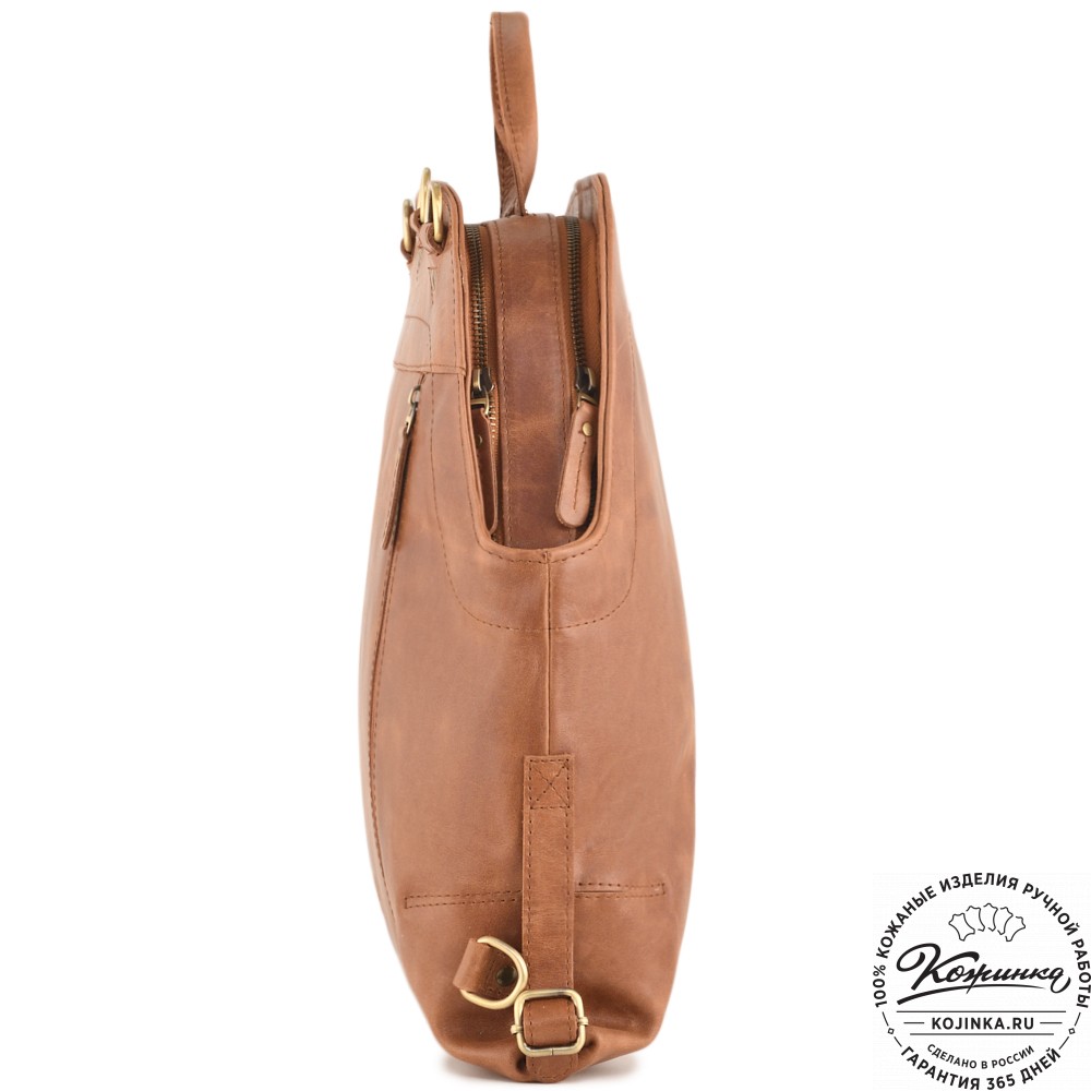 Кожаный рюкзак "Греция" (рыжий антик)