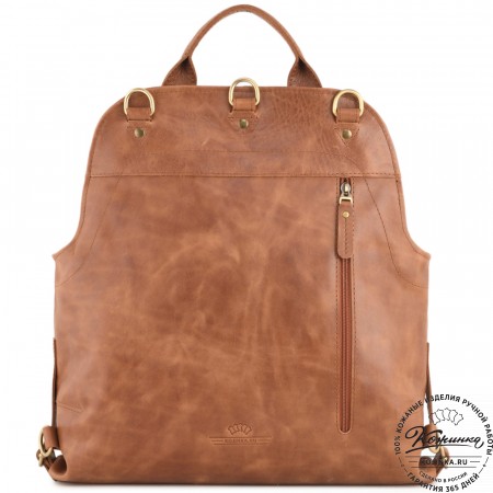 Кожаный рюкзак "Греция" (рыжий антик)