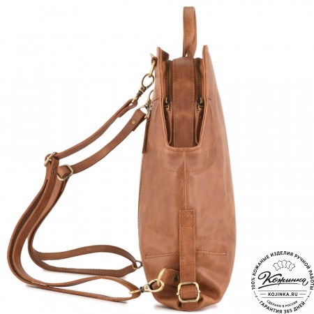 Кожаный рюкзак "Греция" (рыжий антик)