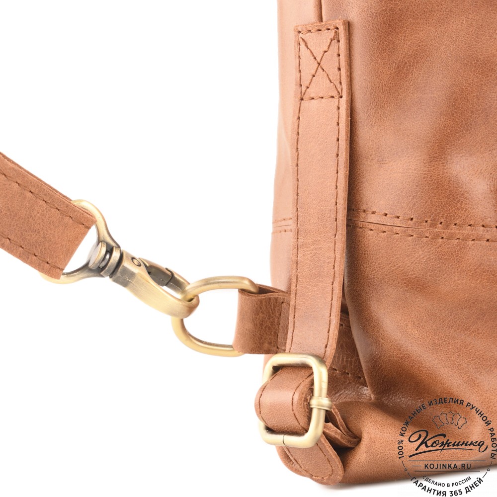 Кожаный рюкзак "Греция" (рыжий антик)