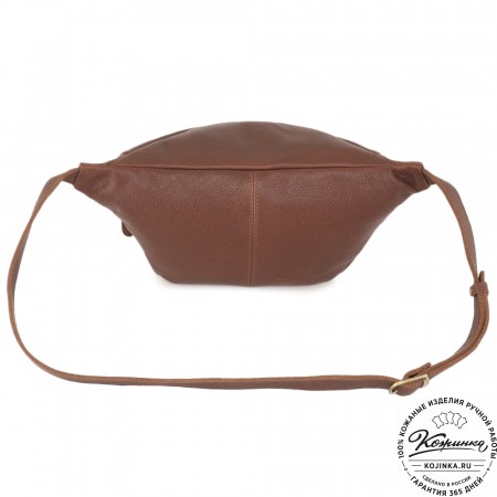 Кожаная сумка на пояс "Камиль" (фактура коричневый)