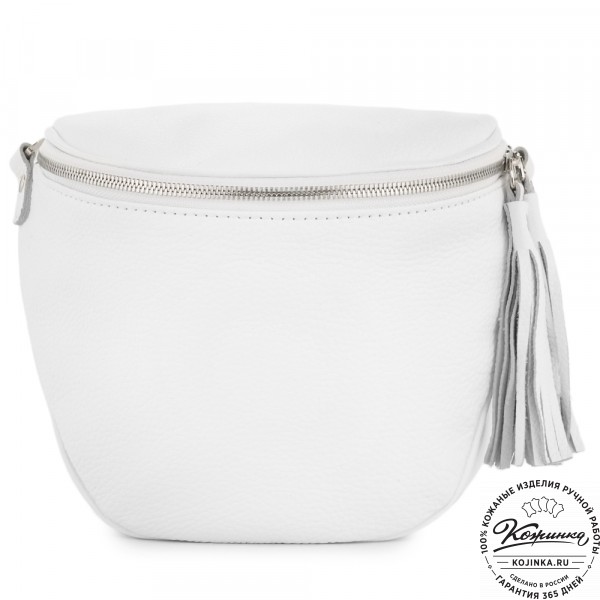 Женская кожаная сумка "Либерти" (белая). фото 1
