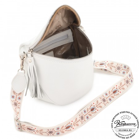 Женская кожаная сумка "Либерти" (белая)
