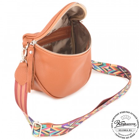 Женская кожаная сумка "Либерти" (рыжая)