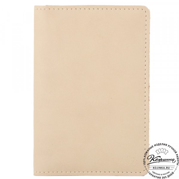 Кожаный бумажник для документов "Неаполь" (бежевый). фото 1
