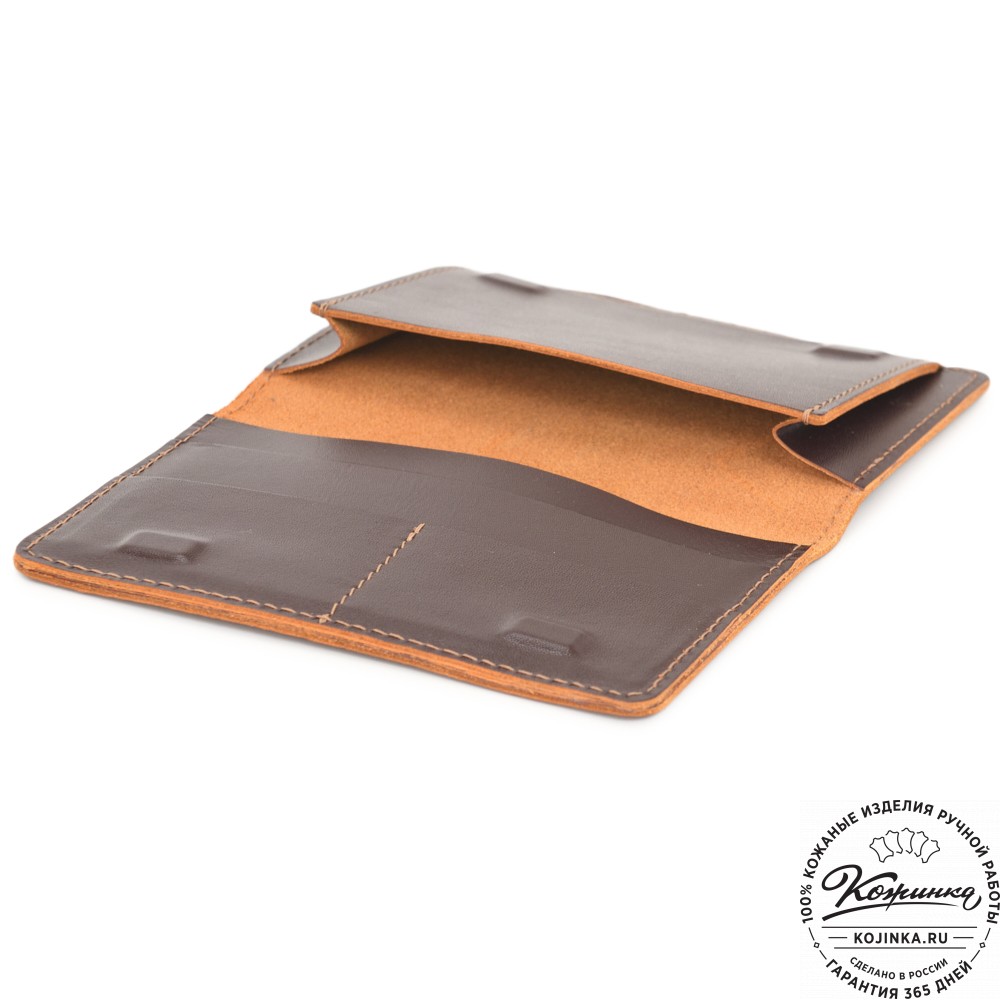 Кожаный бумажник для документов "Неаполь" (бордово-коричневый)