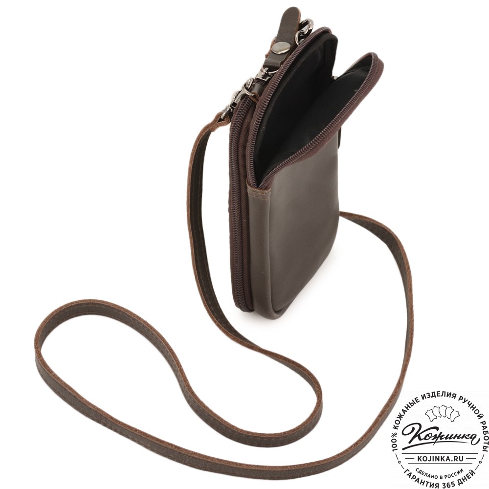 Кожаный клатч "Денвер" (темно-коричневый)