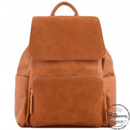 Женский кожаный рюкзак "Франческа" (рыжий)