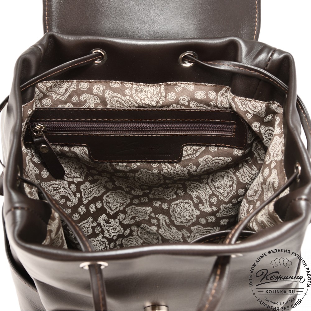Женский кожаный рюкзак "Франческа" (темно-коричневый)