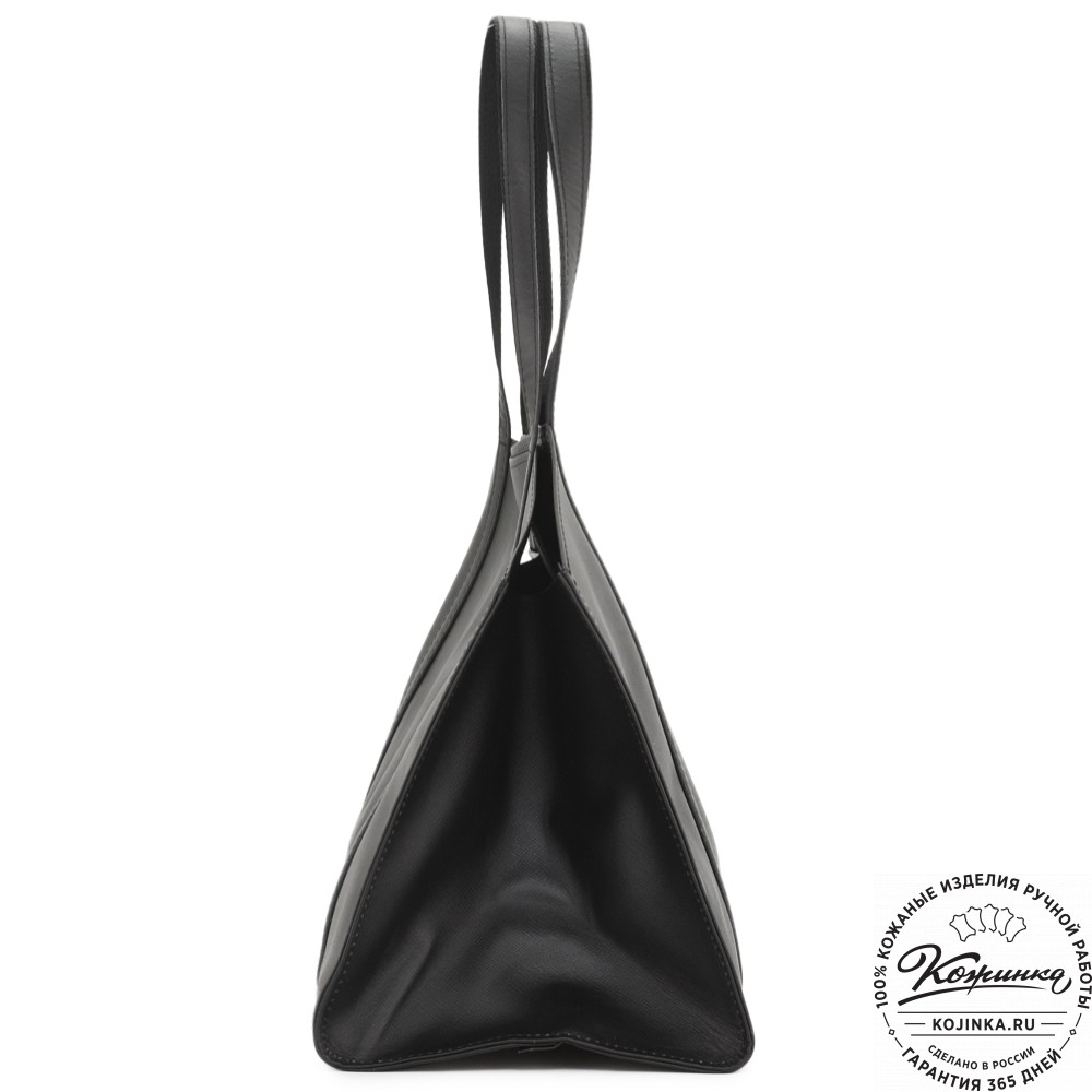 Кожаная шоппер-дровница "Родео" (черный)