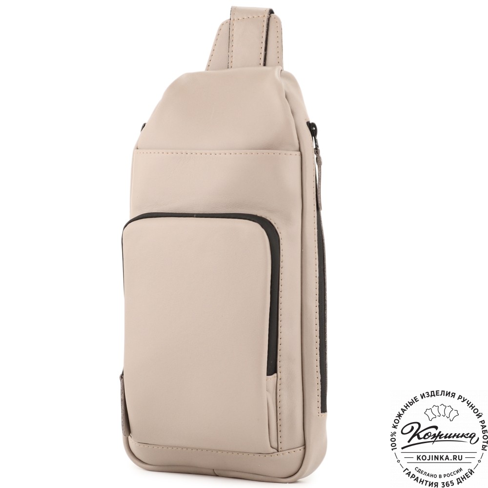 Кожаная сумка на грудь "Вульф" (капучино)
