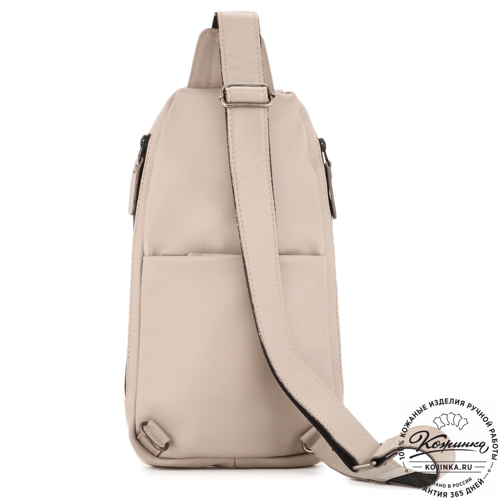 Кожаная сумка на грудь "Вульф" (капучино)