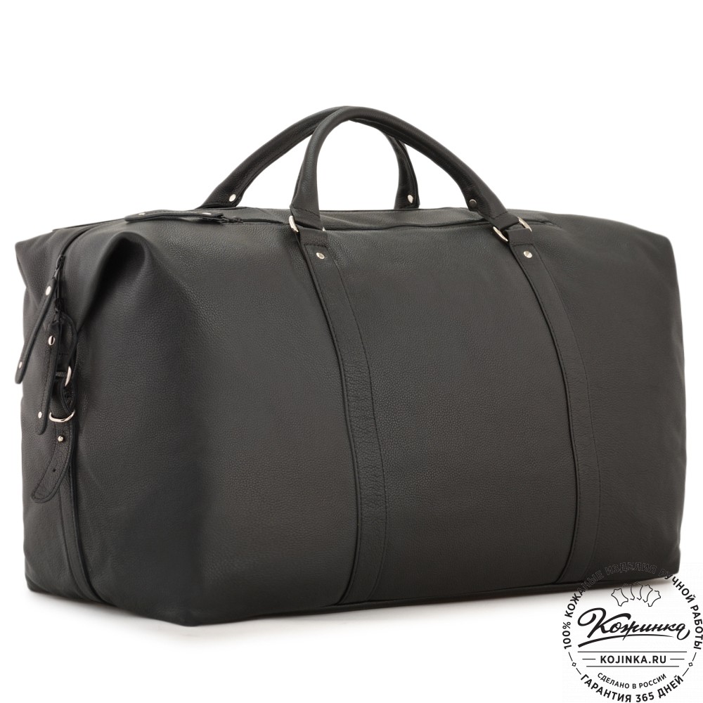 Кожаная дорожно-спортивная сумка "Англия БИГ" (фактура черный)
