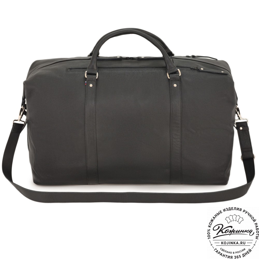 Кожаная дорожно-спортивная сумка "Англия БИГ" (фактура черный)