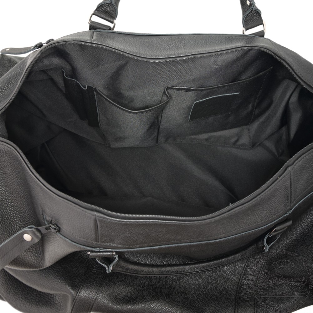 Кожаная дорожно-спортивная сумка "Англия БИГ" (фактура черный)