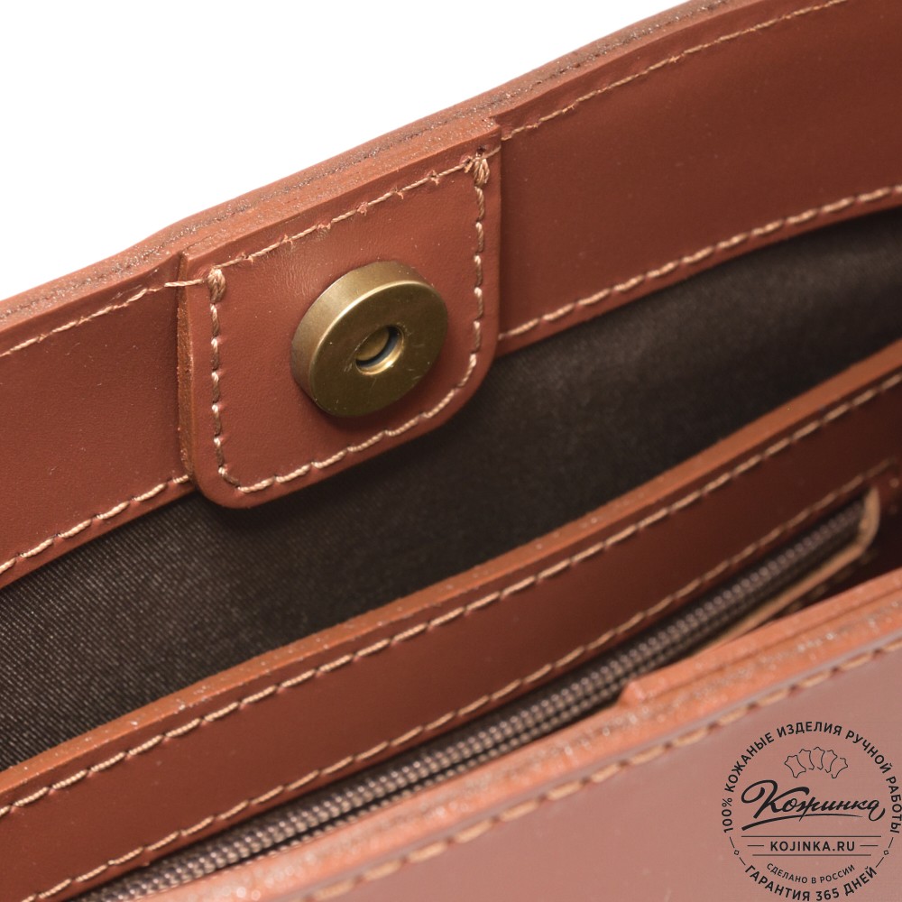 Женская кожаная сумка "Кантри" (коньяк)