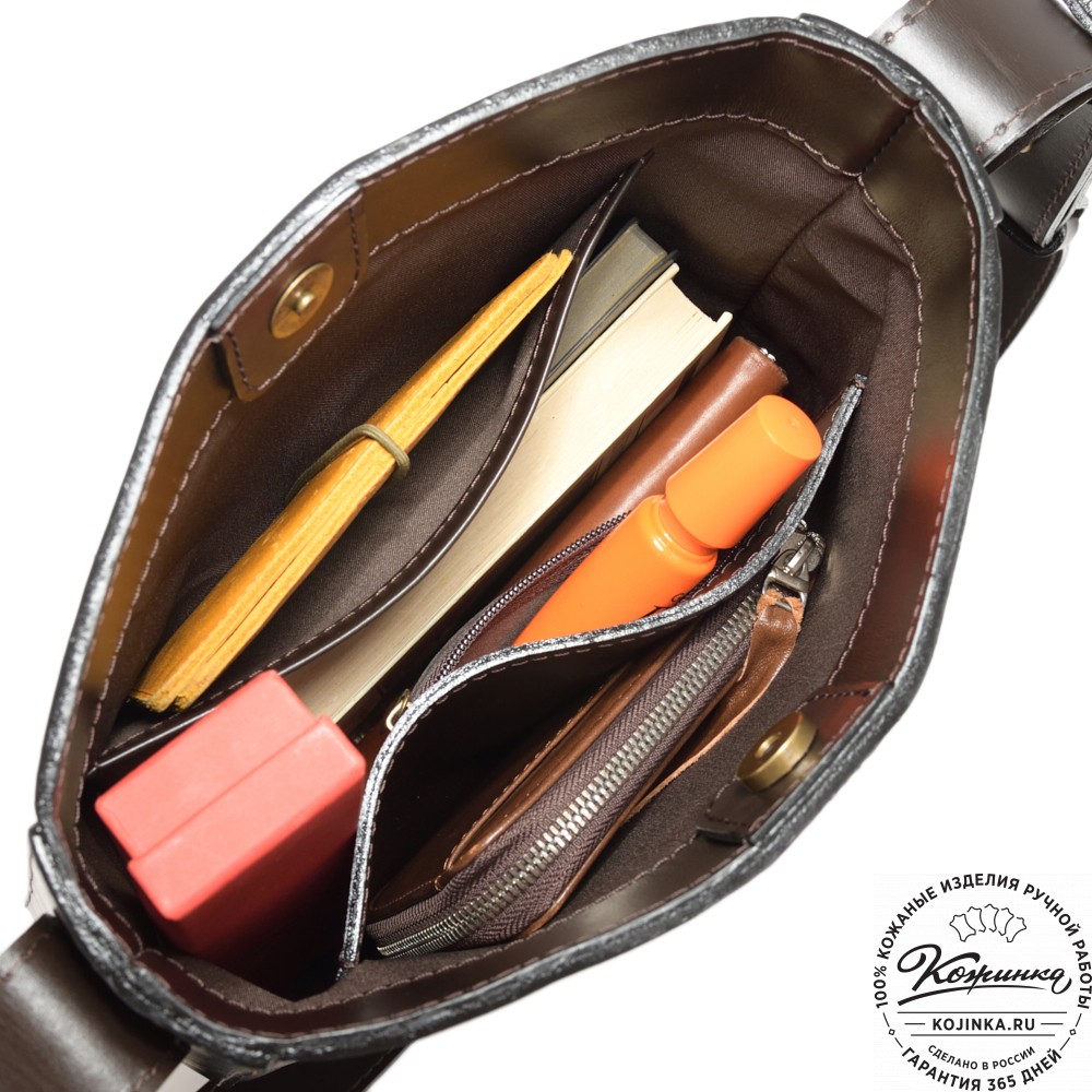 Женская кожаная сумка "Кантри" (темно-коричневый)