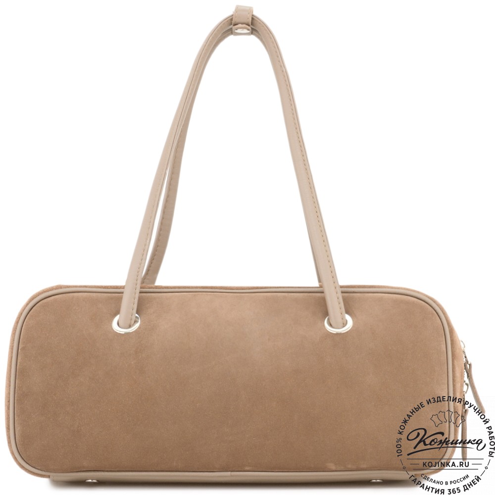 Женская кожаная сумка "Тамань" велюр (капучино)