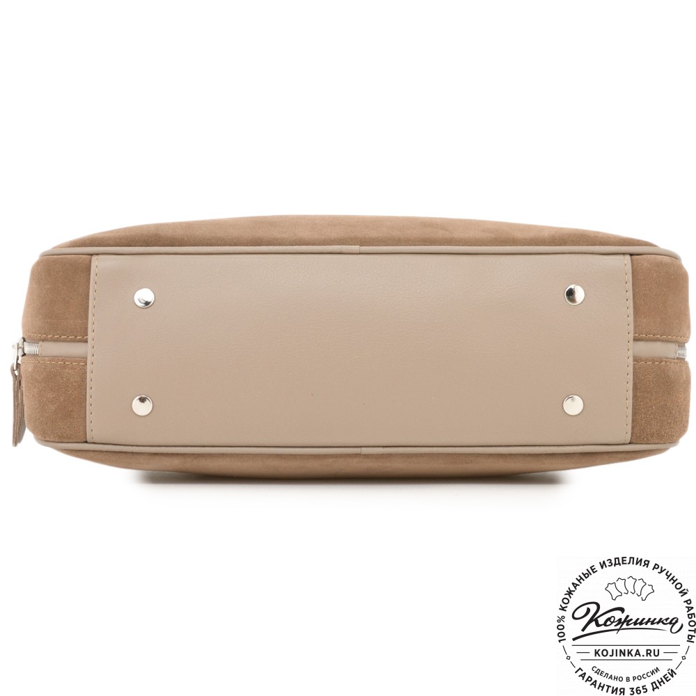 Женская кожаная сумка "Тамань" велюр (капучино)