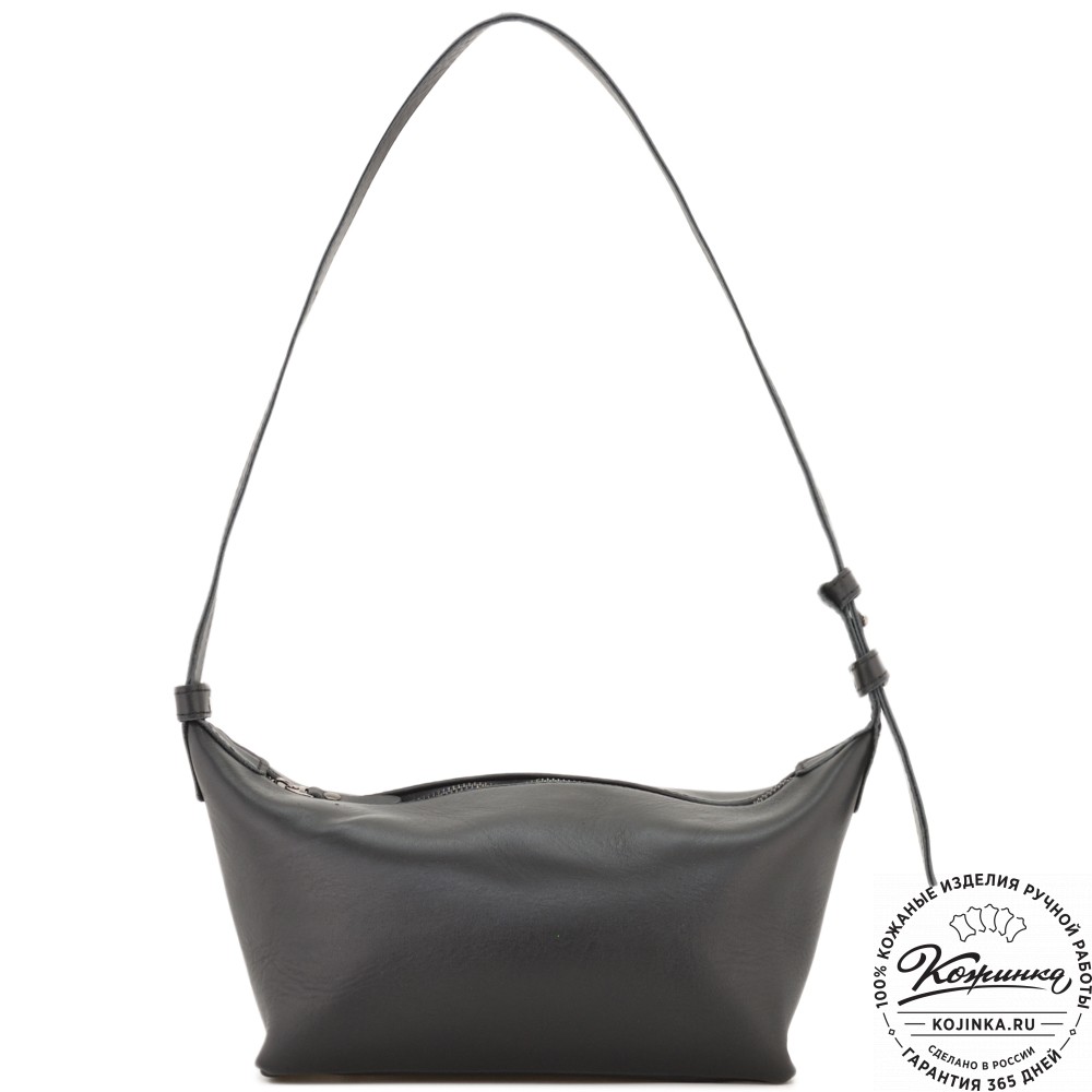 Женская кожаная сумка "Тойс" (черная)