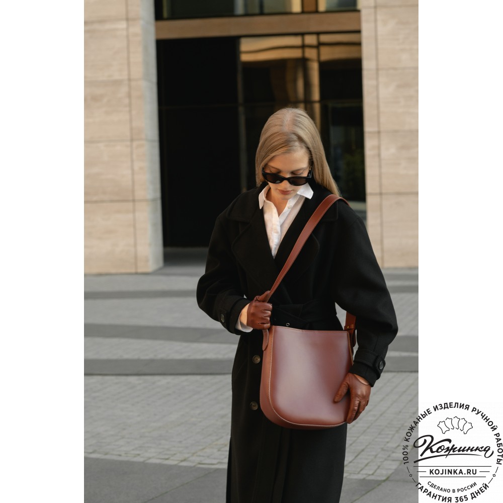 Женская кожаная сумка "Кантри" (темно-коричневый)