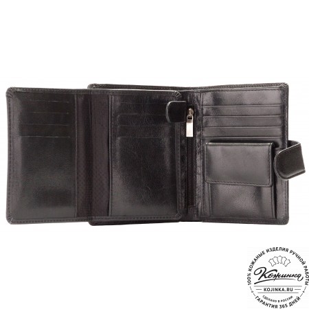 Кожаное портмоне "Пушкин" (чёрное)