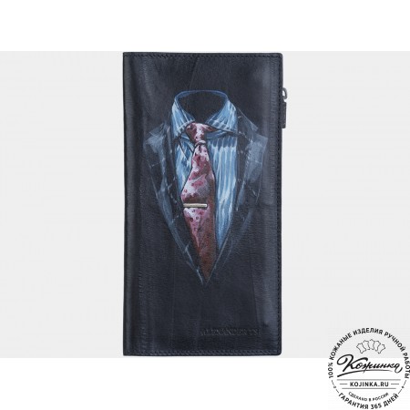 Кожаное портмоне "Монте Карло" "Ван Вэйк" (чёрное)