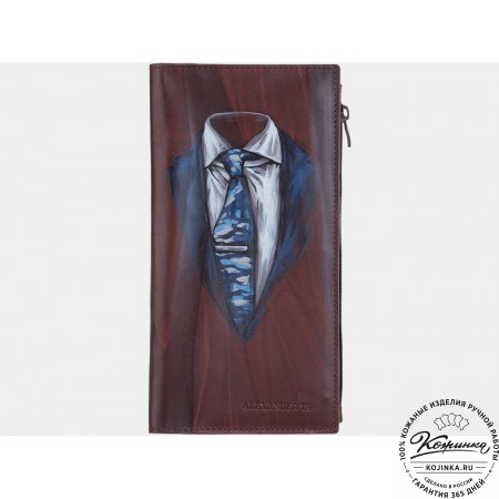 Кожаное портмоне "Монте Карло" "Ван Вэйк" (коричневое)