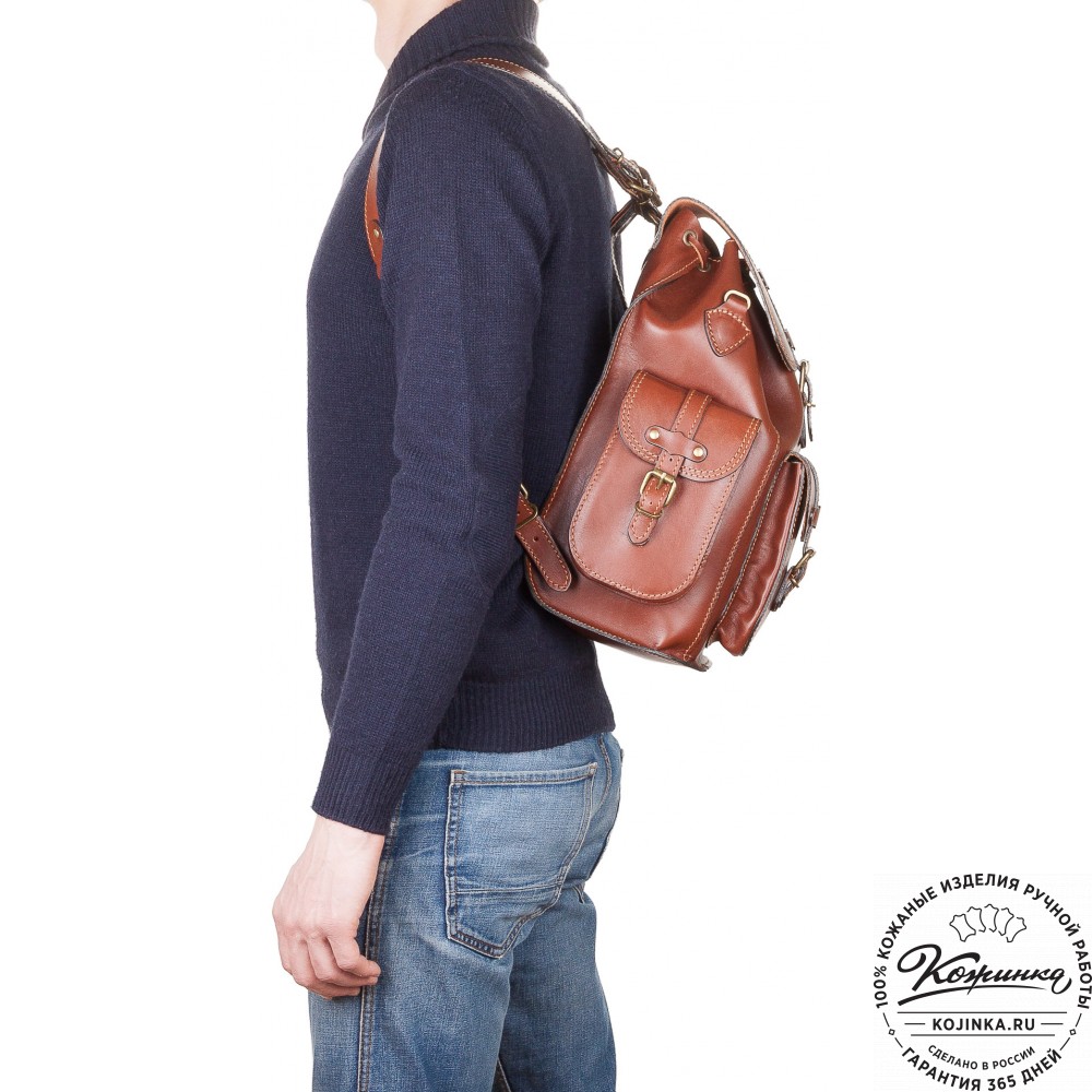 Кожаный рюкзак "Патриот" (коричневый)