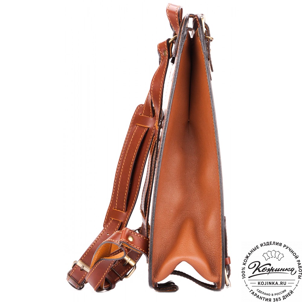 Кожаный рюкзак "Когорта" (рыжий)