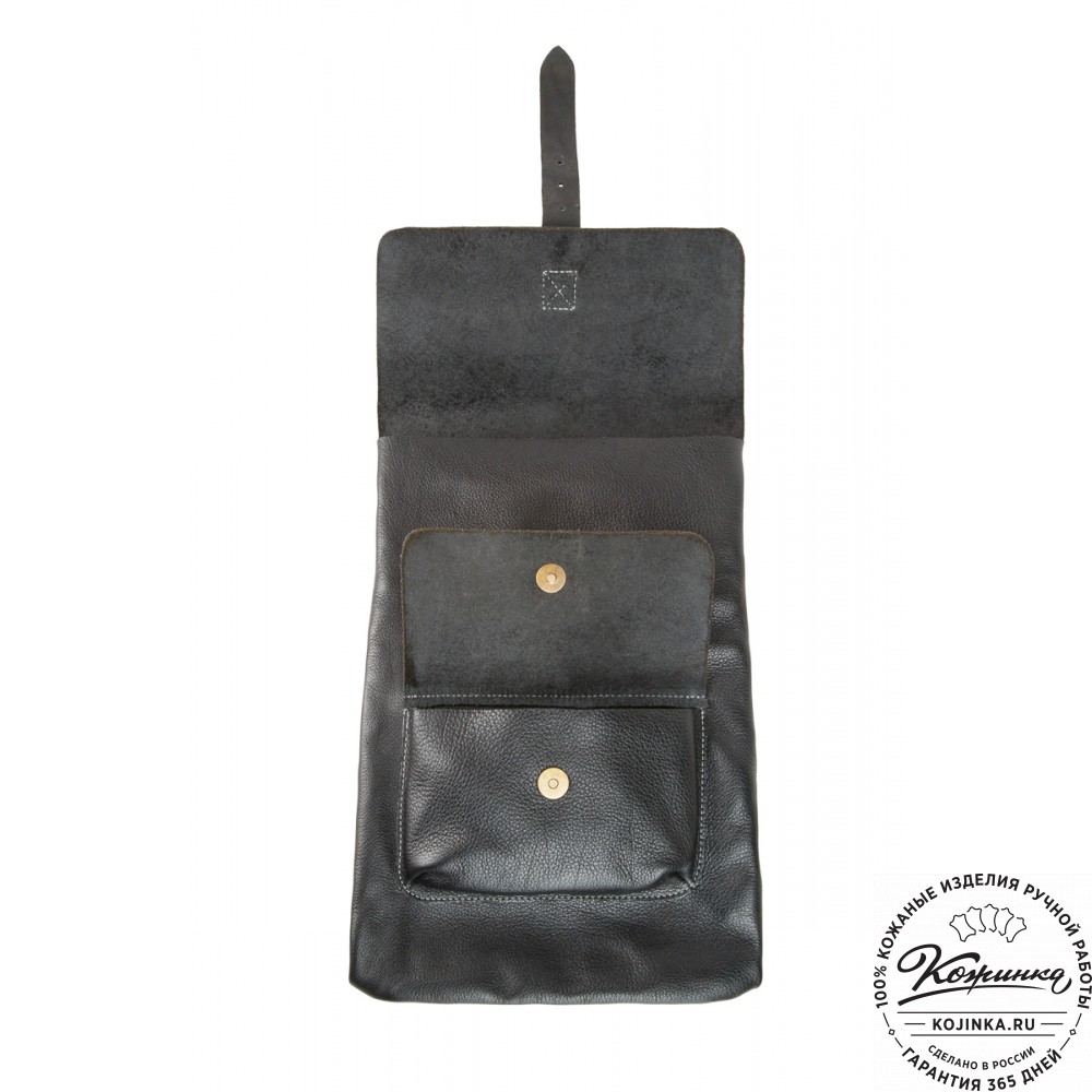 Кожаный рюкзак "Gray" (черный)