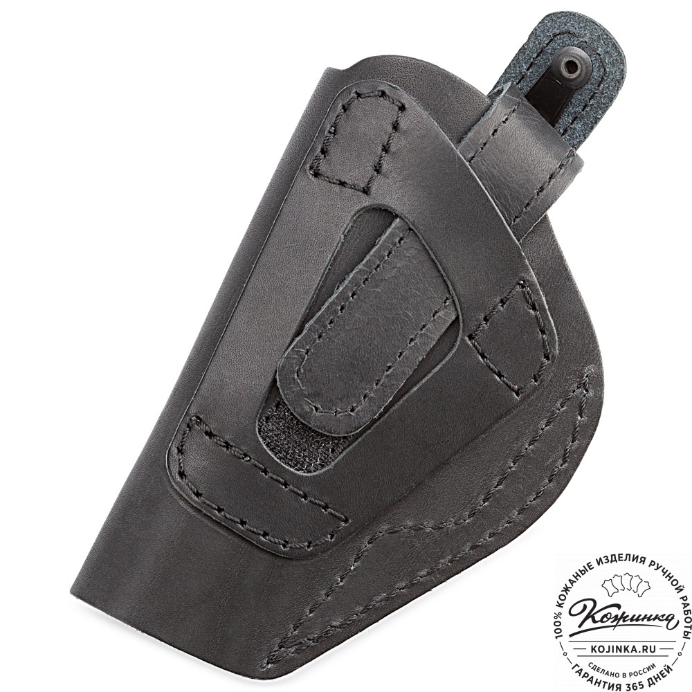 Кожаная поясная кобура  на 2 стороны для пистолета "ПМ" (черная)