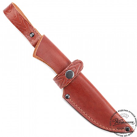 Кожаные ножны для ножа европейского типа - клинок 13 см (коньяк)