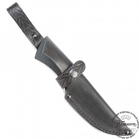 Кожаные ножны для ножа европейского типа - клинок 13 см (черные)