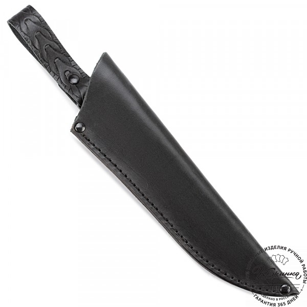 Кожаные ножны для ножа с длиной клинка 17 см (черные). фото 1