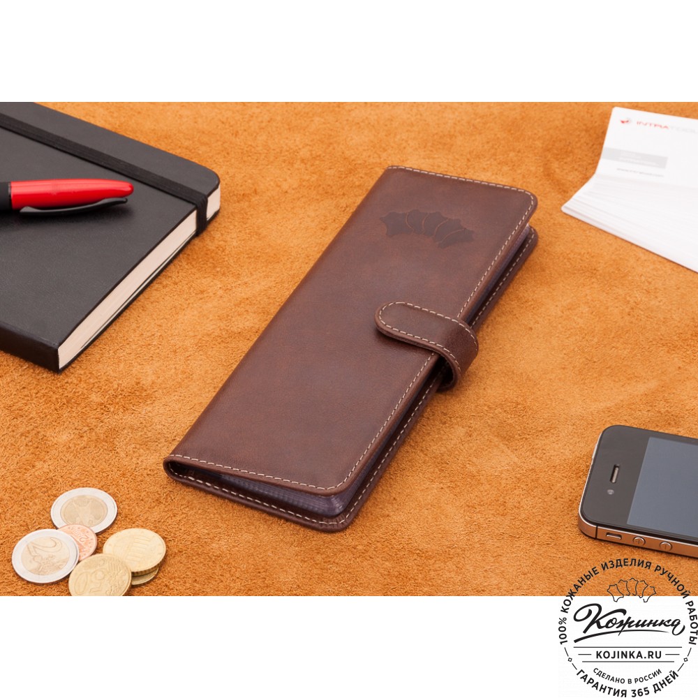 Кожаная визитница Токио (коричневая)