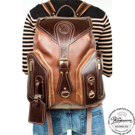 Кожаный рюкзак "Стиль 2" (коричневый)