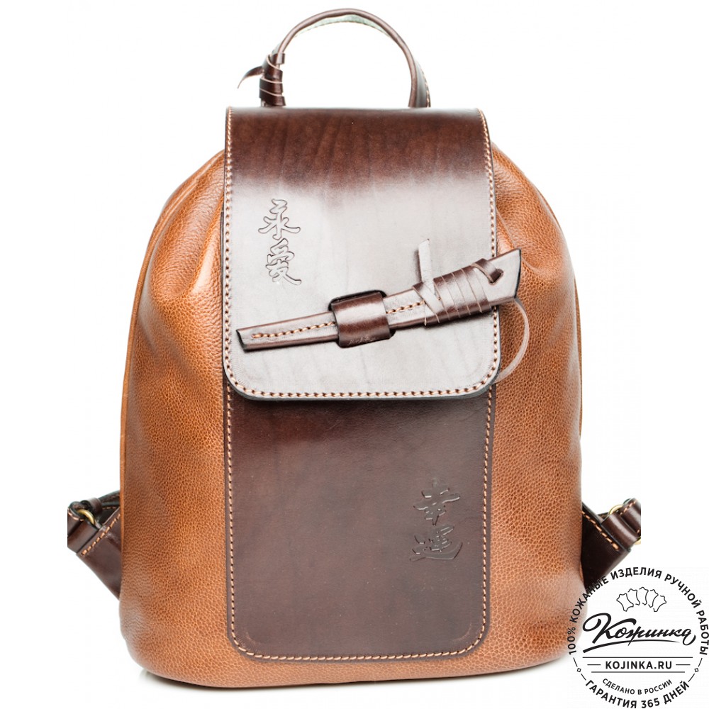 Женский кожаный рюкзак "Гейша" (коричневый)