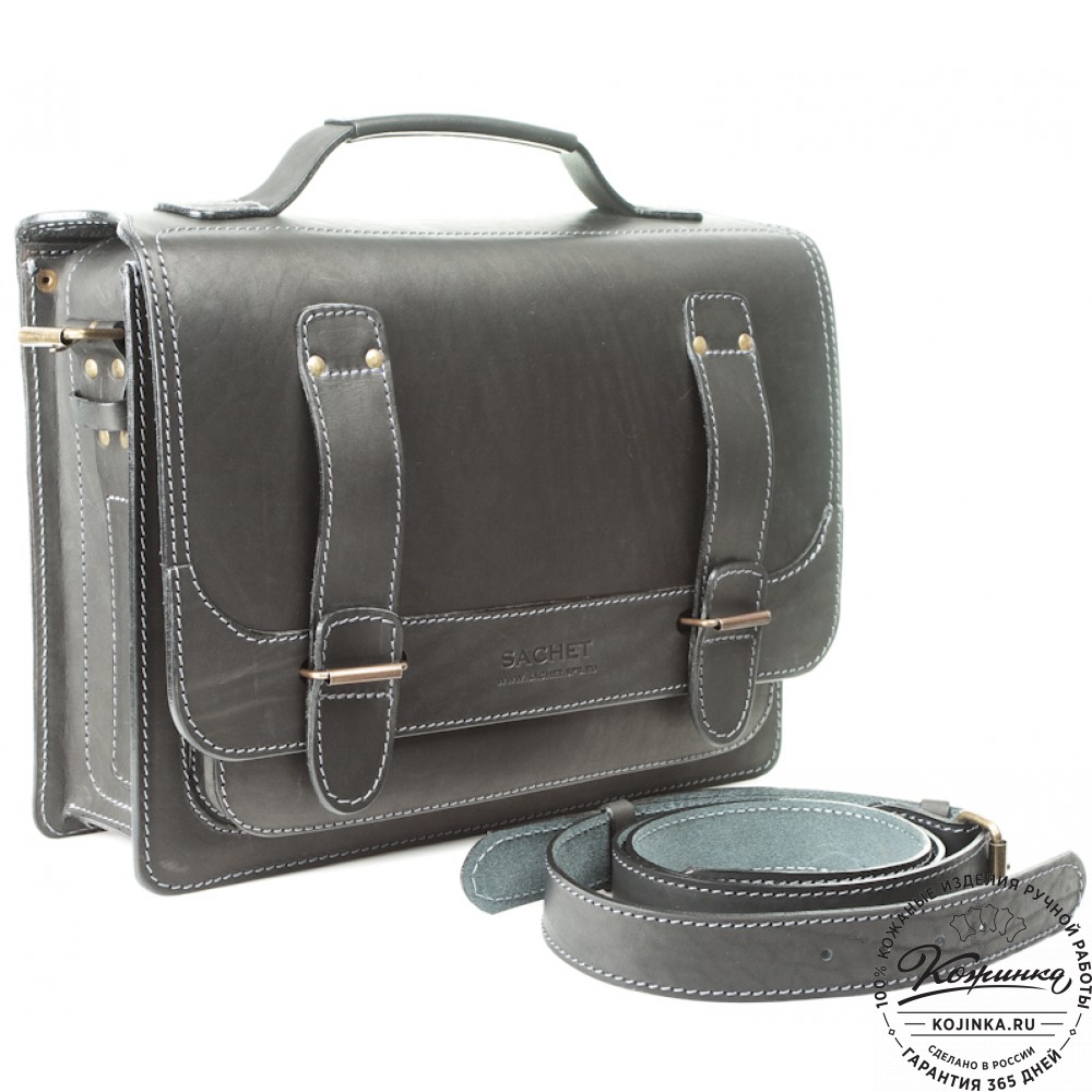 Кожаный портфель "Француз" (черный)