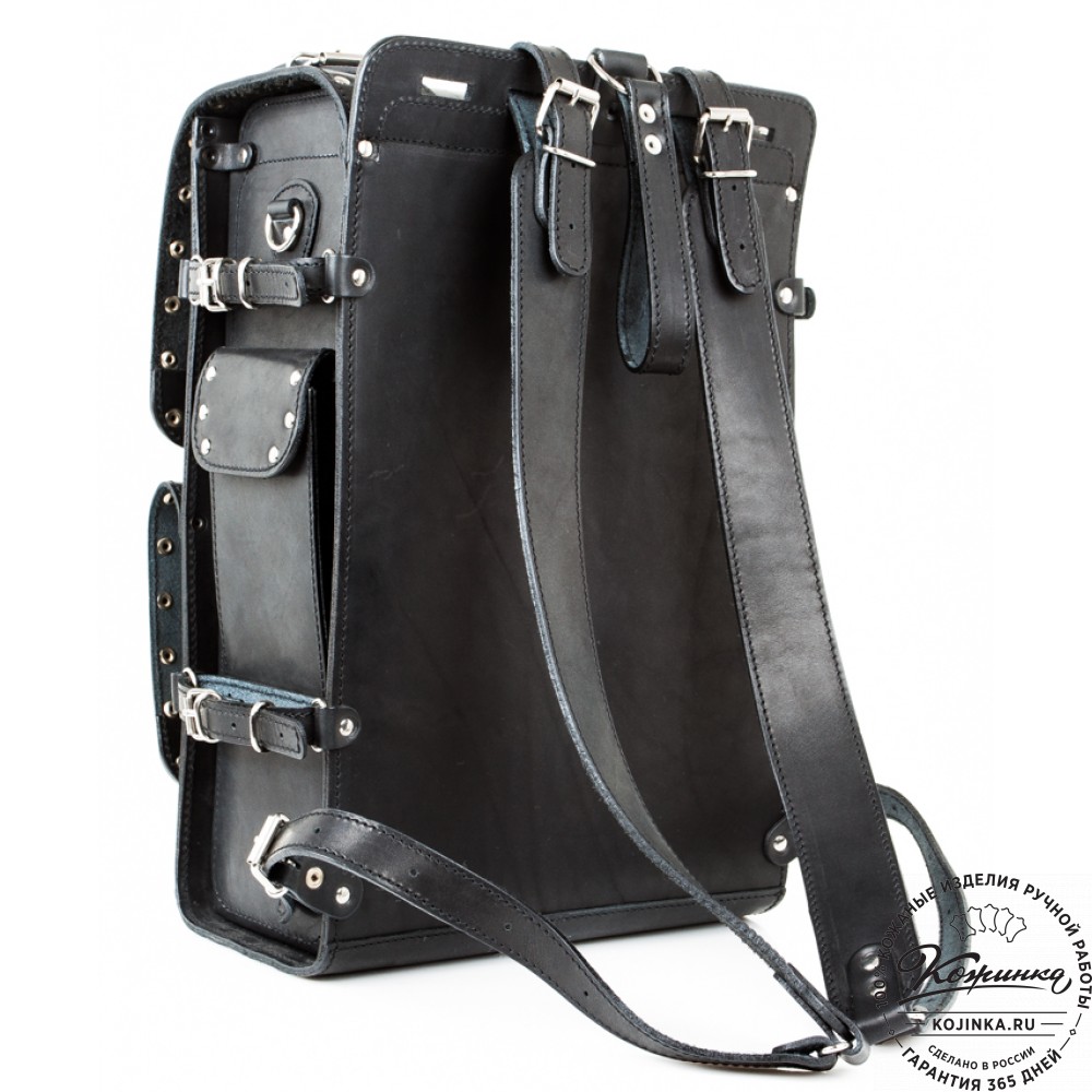 Мужской кожаный рюкзак "Легион-Харлей" (черный)