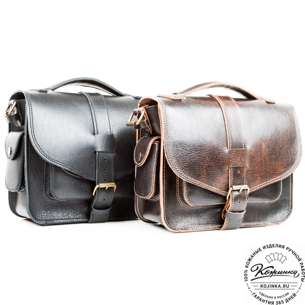 Кожаная  сумка "Виктория" (синяя)