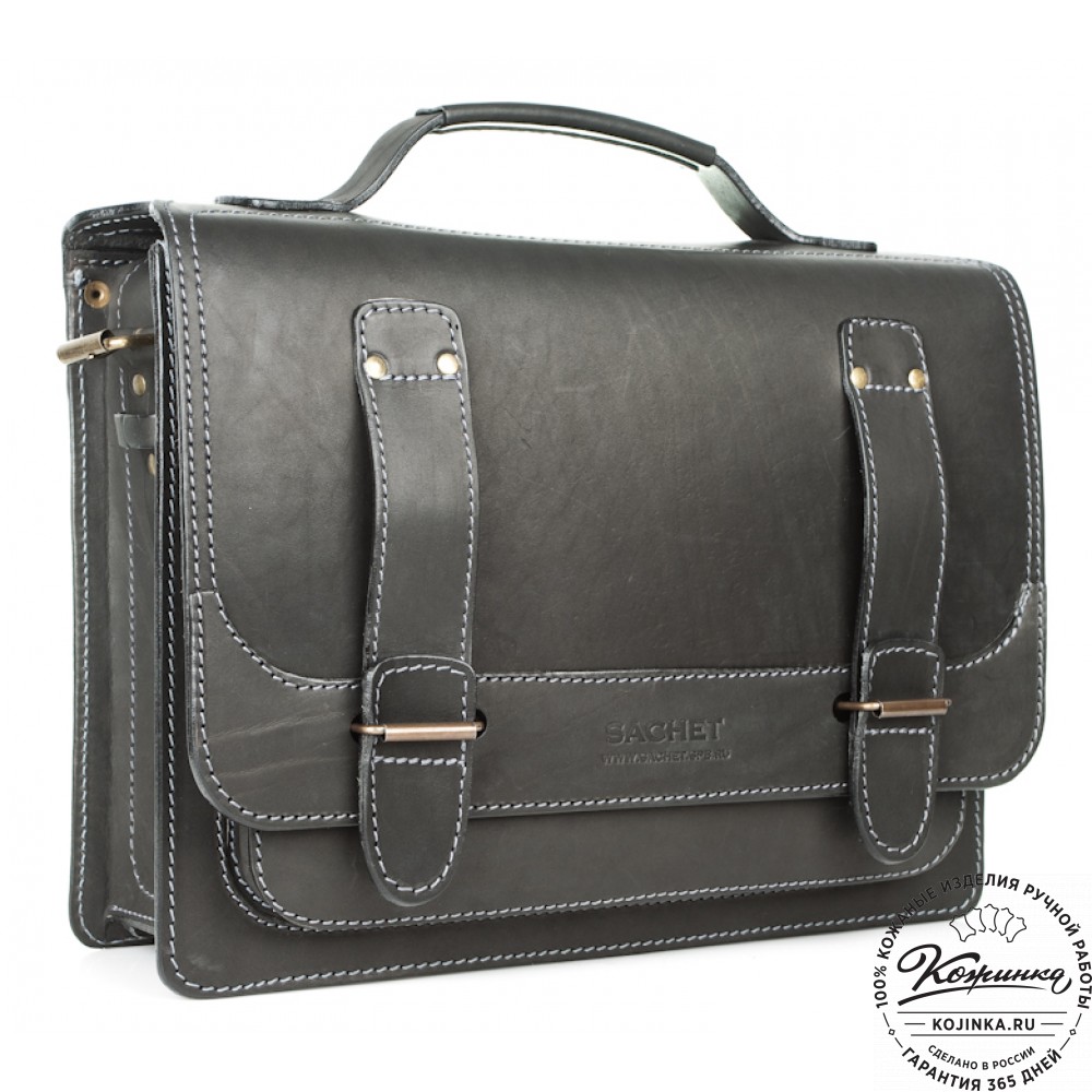 Кожаный портфель "Француз" (черный)