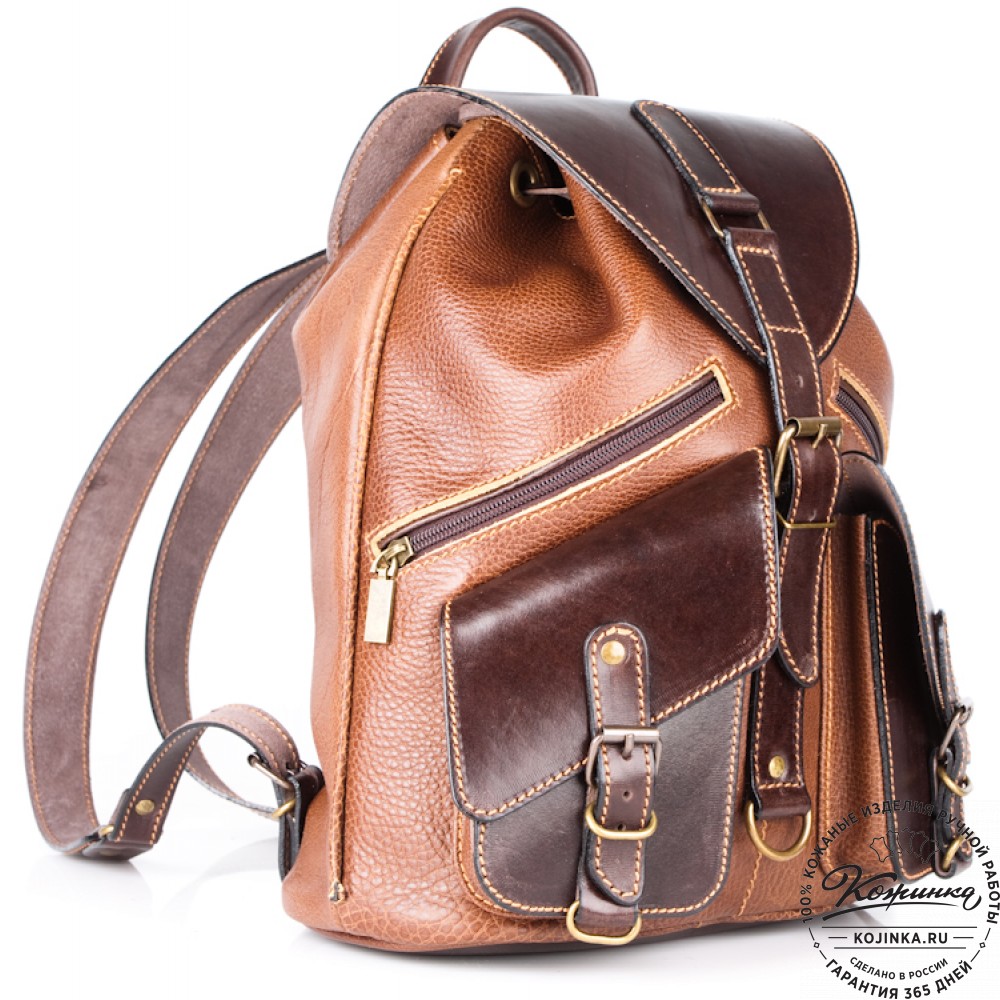 Кожаный рюкзак "Пилот" (коричневый)
