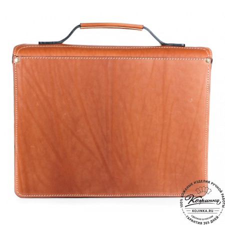 Кожаный портфель "Француз" (тёмно рыжий)