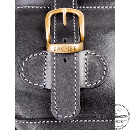 Кожаный дорожный саквояж "Большой" (чёрный)