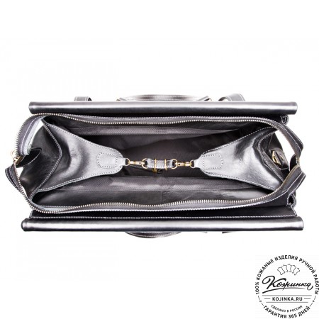 Кожаный дорожный саквояж "Большой" (чёрный)