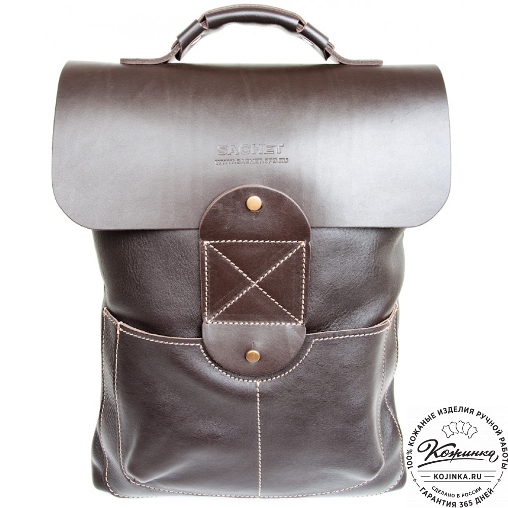 Кожаный рюкзак "Спэйс" (темно-коричневый)