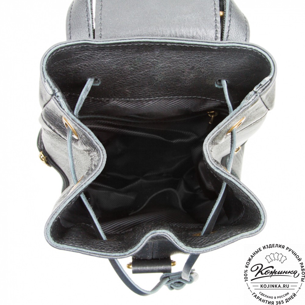 Женский кожаный рюкзак "Скиппи" (чёрный)